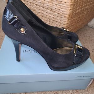 Antonio Melani Navy Blue Suede Heels